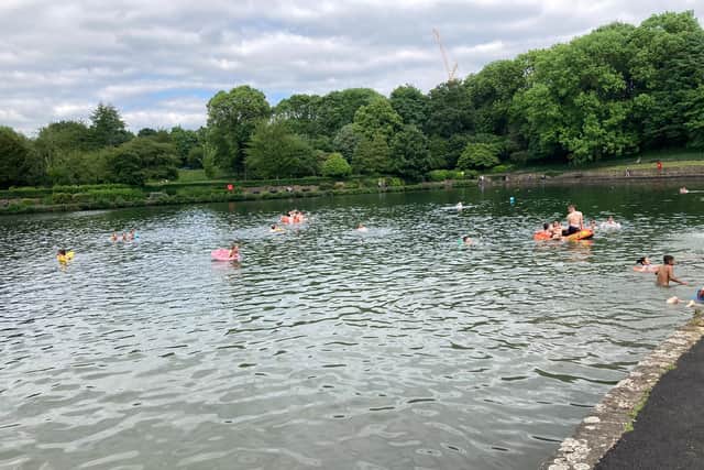 Swimmers at Crookes Valley Park (pic: Emma Wass)