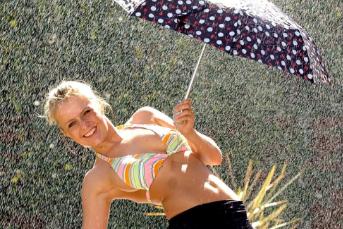 Teenager Claire Cook cooling down during a heatwave in 2004.