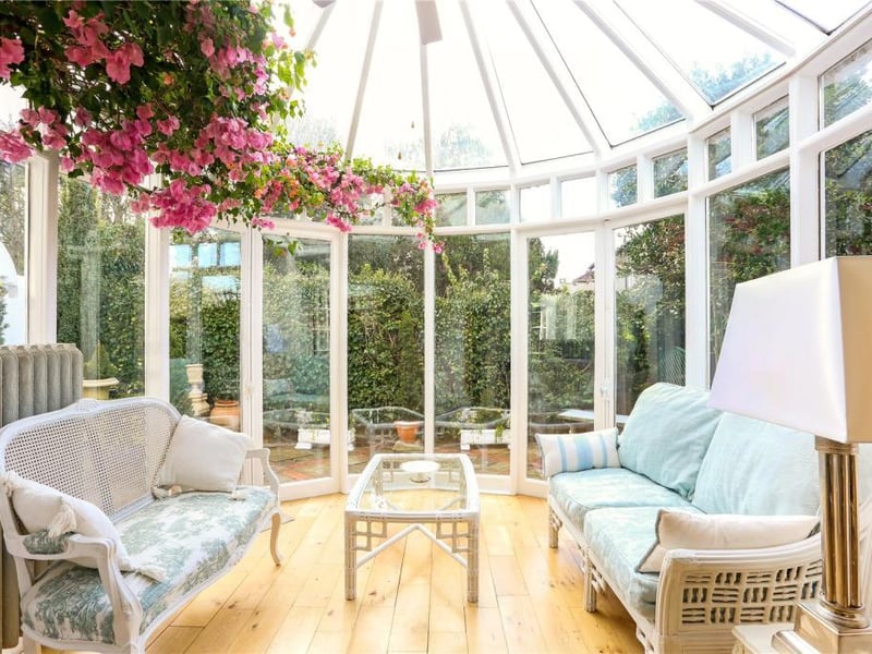 Overlooking the courtyard garden.