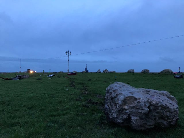 Aftermath of the crash on Southsea Common overnight.