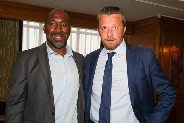 Sheffield Wednesday manager Darren Moore with Sheffield United manager Slavisa Jokanovic at The Star Football Awards