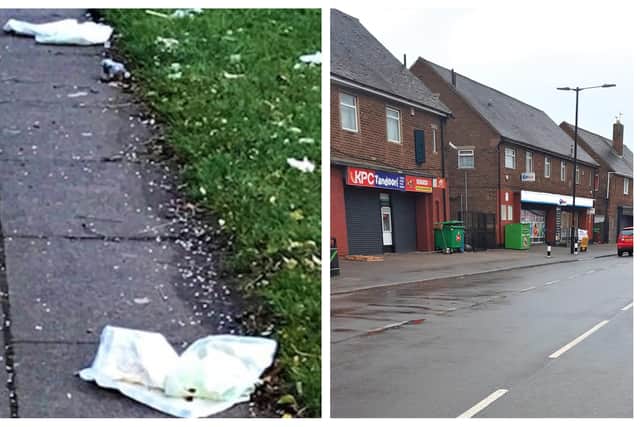 Some of the soiled bed pads and wipes which Councillor McGowan had to clear up after they were found blowing around Birley Moor Crescent in Sheffield