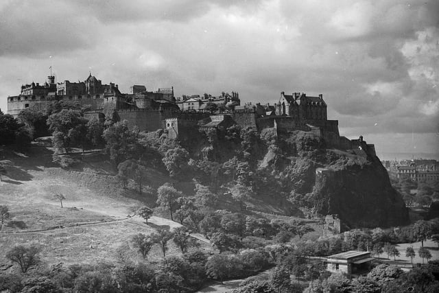 A view of Edinburgh Castle taken from east in 1950.