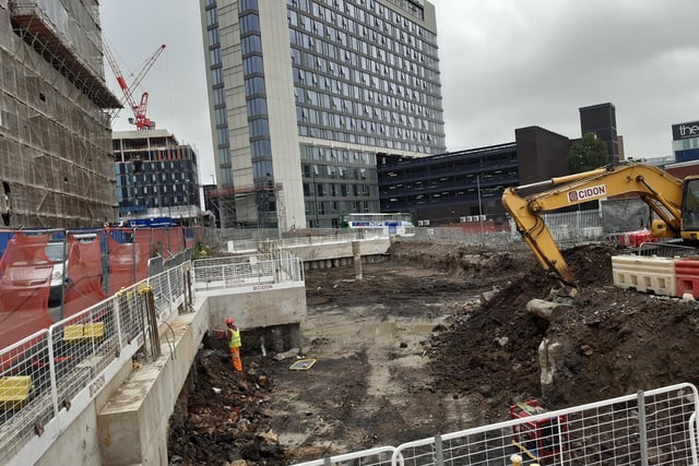 Not in Heart of the City but worth a mention is this hole in the ground opposite Kangaroo Works on Wellington Street. Code Sheffield will be three blocks of 12, 17 and 38 storeys costing £100m and at 383ft high, Yorkshire's tallest building.
