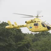An air ambulance was called to Gulliver’s Valley theme park in Rotherham on Sunday, May 21. A spokesperson for the resort said a young guest had had an accident. They added that the child was not on a ride or attraction when this occurred. File picture shows the air ambulance.