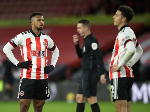 Sheffield United's Lys Mousset (L) reacts after the final whistle of their game against Everton: Nick Potts/PA Wire.