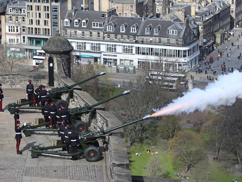 People watched the salute from Princes Street and its gardens