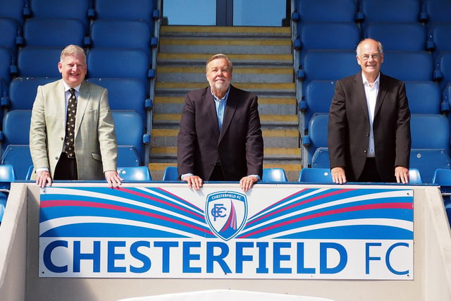 Chesterfield FC were taken over by the Chesterfield FC Community Trust in August. Martin Thacker, chairman Mike Goodwin and Dave Simmonds are pictured.