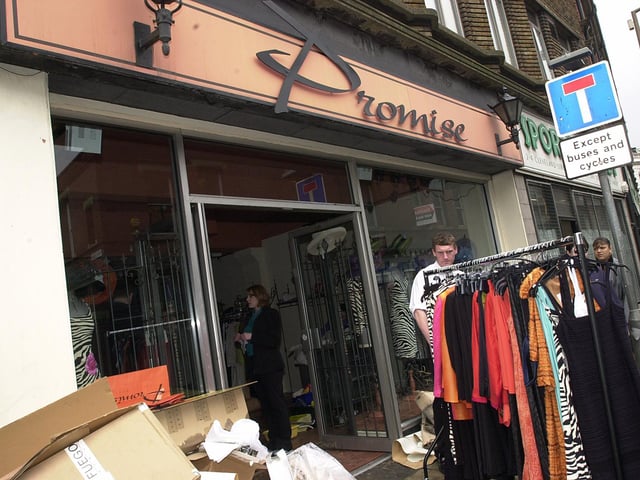 Stock was removed from Promise, Cleveland Street, Doncaster, following a flood yesterday in 2001.