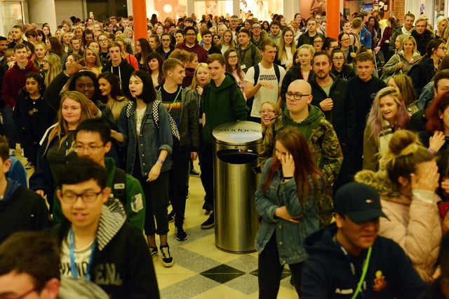 Students flooding into The Bridges shopping centre but can you spot someone you know?