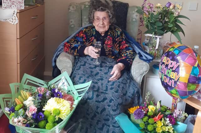 Hetty Hempshall celebrates her 106th birthday at Sheffcare’s Midhurst Residential Care Home