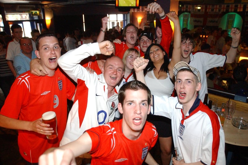 These fans were watching England take on France at Euro 2004. Recognise anyone?