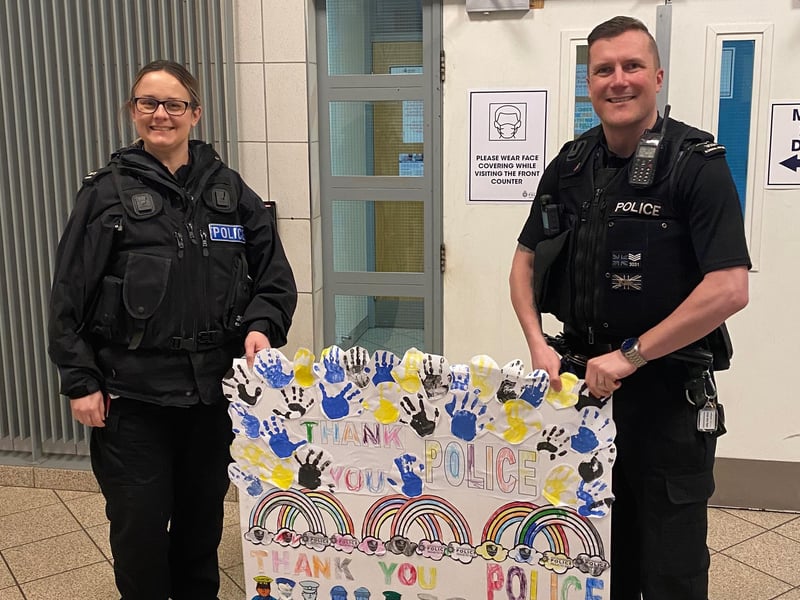 Mansfield police officers say they are 'delighted' with the High Oakham Primary School pupils' uplifting display.