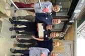 Left to right Fran Grace, Paul Petch, Nathan Jones (holding swift box), Katie Taylor, Peter Gilbert and Nicola Gilbert.