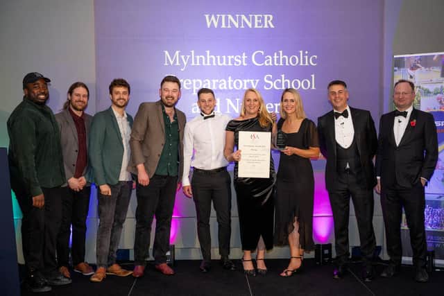 The team from Mylnhurst Catholic Preparatory School and Nursery receive their award