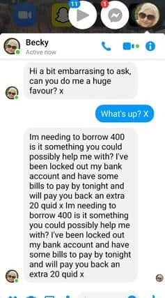 Some of the messages sent by the scammers.