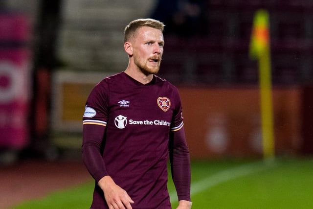 Came on in unfamiliar centre-back position for final 20 minutes to help Hearts over the line
