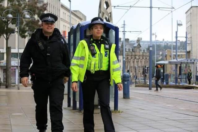 South Yorkshire Police in Sheffield city centre.