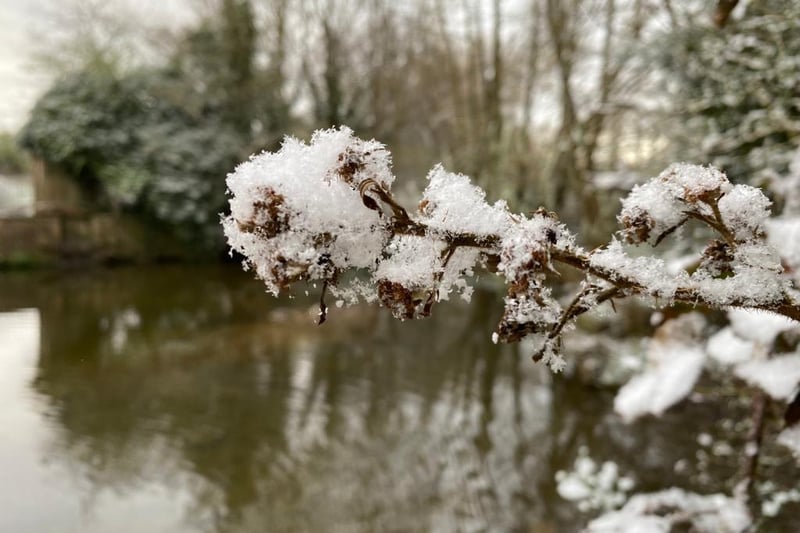A wintry scene on Easter Monday at Walton Dam, Chesterfield