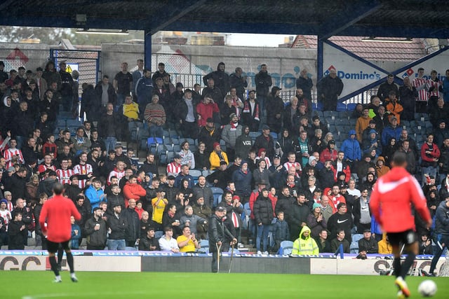 The away end at Fratton Park.