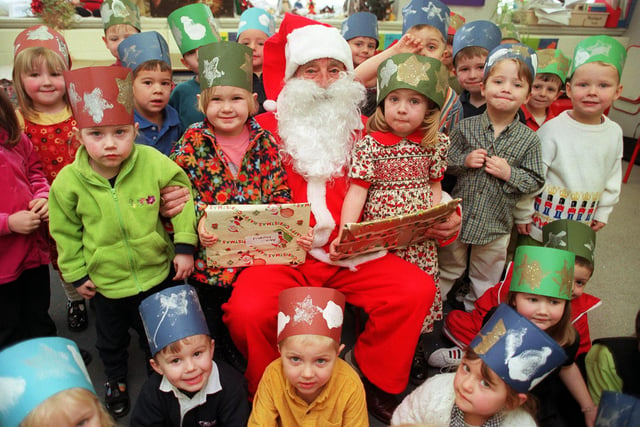 Father Christmas visited the children at Bracken Hill Nursery in 1998