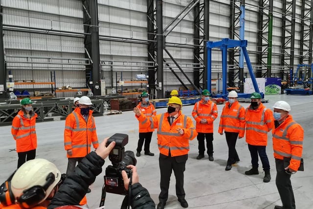 The Prime Minister was at the Catapult plant, which has been testing turbines and blades for the Dogger Bank wind farm. It will be the world’s biggest when it is finished.