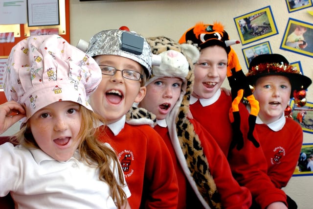 Hats galore were on show at Hylton Red House Primary School in 2009. Pupils were raising money for Children In Need. In the picture were, left to right, Jodie Hunter, Liam Cook, Liam Callaghan, Gavin Redman and Jamie Smith.
