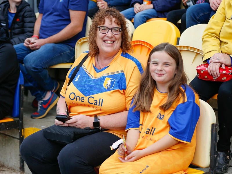 Mansfield Town fans before the match with Harrogate.