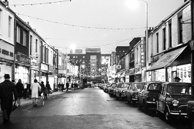 Christmas lights in Blandford Street.