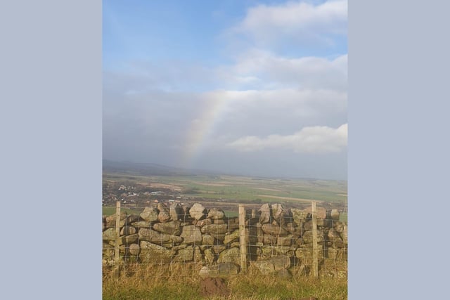 Seeing a rainbow over Wooler.