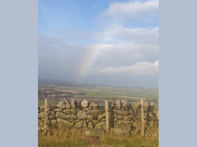 Seeing a rainbow over Wooler.