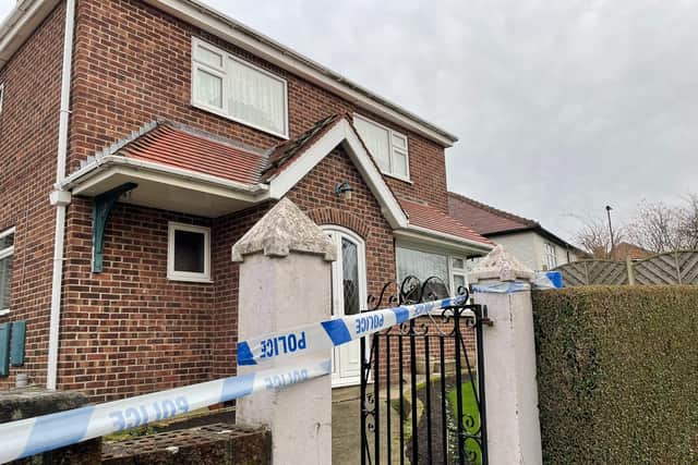 A man and woman in their 70s were found critically injured in a house on Terrey Road, Totley, this morning. A murder probe has been launched (Photo: Sarah Marshall)