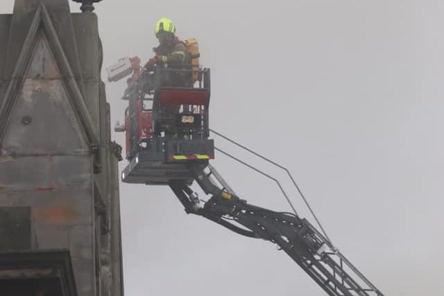 Height appliances are being used to tackle the blaze.