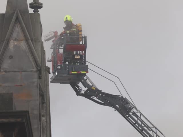 Height appliances are being used to tackle the blaze.