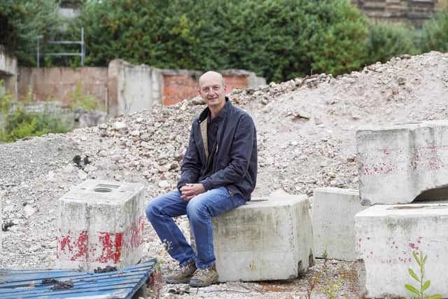 Martin Gorman (Chair Friends of Sheffield Castle) at the former castle site. Picture Scott Merrylees