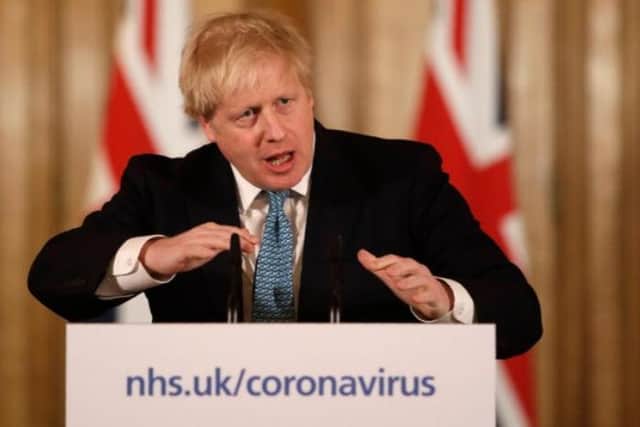 Boris Johnson at one of his daily press conferences held during the coronavirus crisis