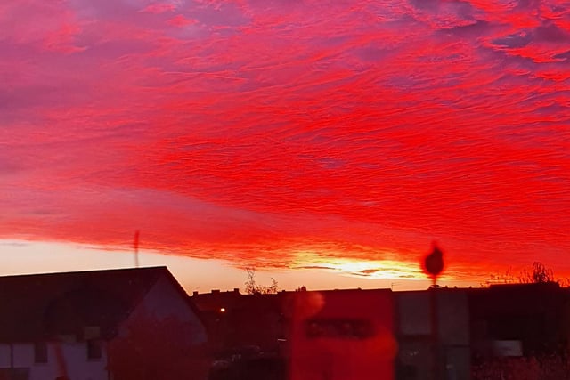 A fantastic red skyline on Tuesday morning.