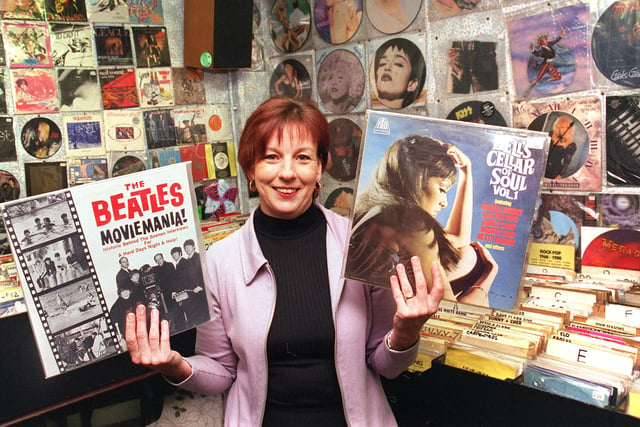 Pauline Plaxton at Spin City Records, Castle Market, Over the Counter back in 1999