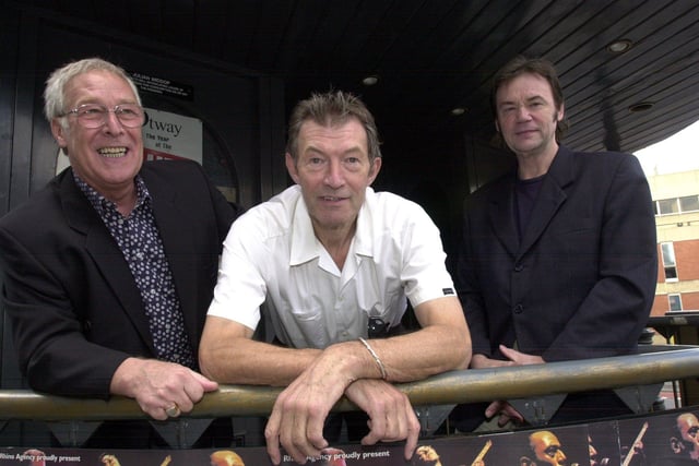 Famed Sheffield musicians Jimmy Crawford, Dave Berry and Frank White pictured outside The Boardwalk in September 2002