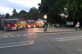 Emergency Services at Crookes Valley Park last night. A man's body was found in the water.