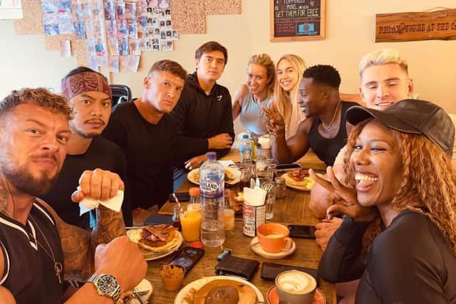 Giant (Jamie Christian-Johal) and some of his fellow Gladiators at The Cabin in Sheffield city centre last summer