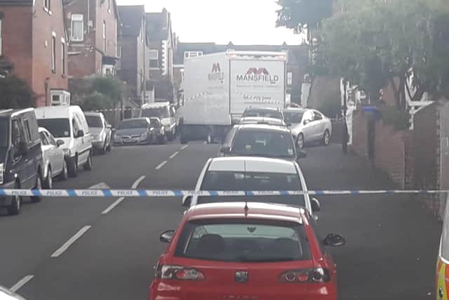 A police cordon was in place in Nether Edge yesterday