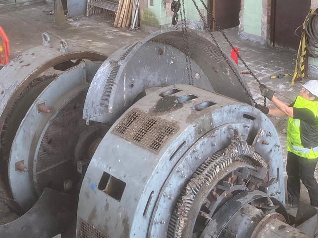 The machinery in this room was vandalised after the colliery stood empty for so long.
Work is currently ongoing to reverse the damage.