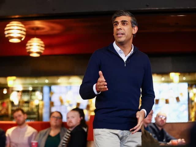 Prime Minister Rishi Sunak during a Q&A event at The Queens Hotel, a Wetherspoons pub in the former mining village of Maltby, near Rotherham, South Yorkshire. Picture date: Thursday March 7, 2024. PA Photo. Carl Recine/PA Wire