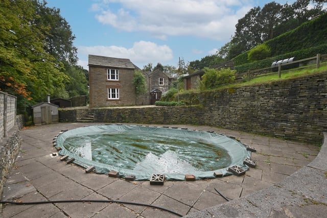 The outdoor swimming pool.