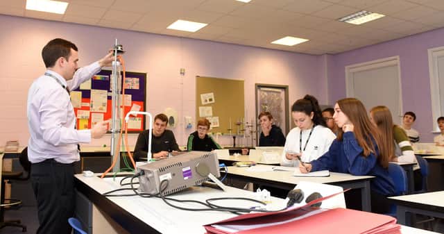 Four of Sheffield's schools have been rated as 'outstanding.' This file picture shows pupils in class in a city secondary school