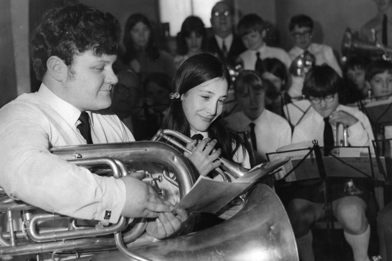 Edward Hall and Carol Dine of Boldon Colliery Junior Brass Band. Remember this from April 1971?