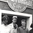 Staff working on the renovation of The Leadmill, outside the Sheffield music venue's cafe. Pictured left to right in August 1989 are Graham Wrench, John Clapham, Mark Dinnin and Liz Ewbank