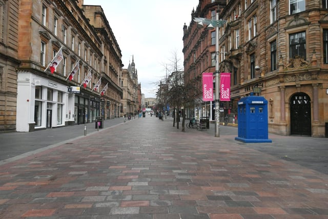 The centre of Glasgow is usually bustling with people. Picture: John Devlin
