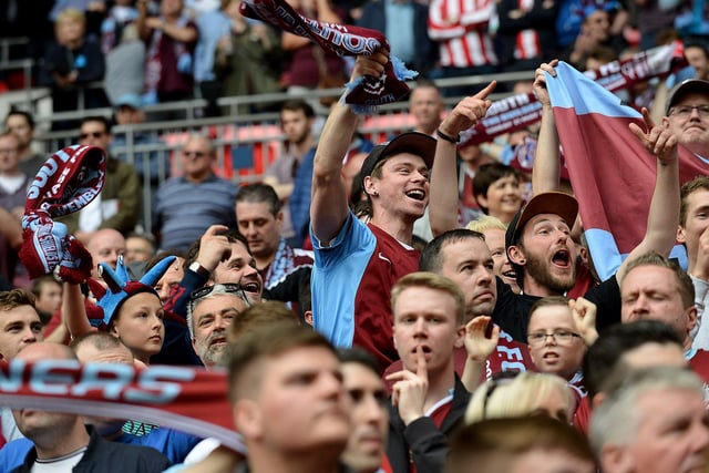 South Shields fans enjoy their big day out at Wembley.